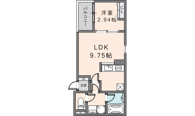 FSTYULE東大阪本庄1号館(1LDK/3階)の間取り写真