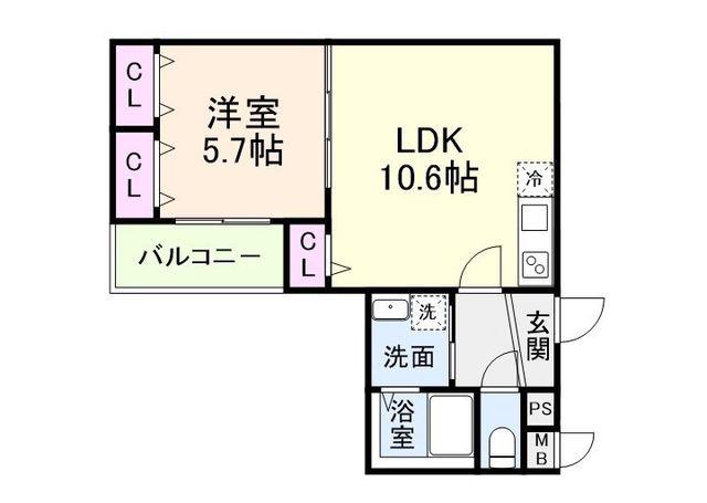 グランシールIII番館(1LDK/1階)の間取り写真