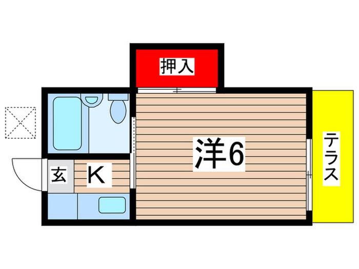 グリーンハイツ鉄(1K/1階)の間取り写真