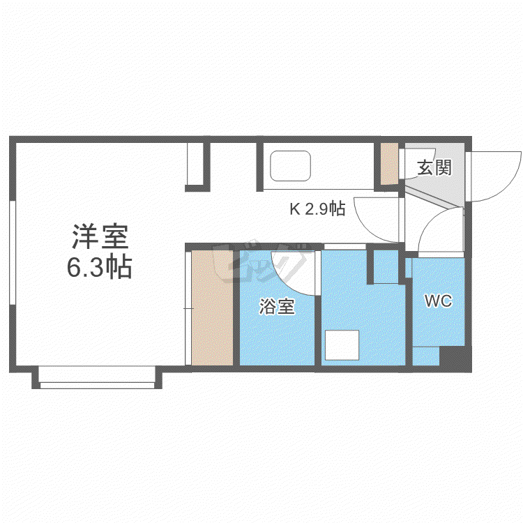 NSK BLD.2ND(1K/2階)の間取り写真