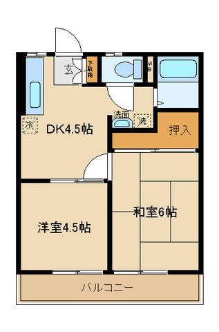 サンクレスト大蔵(2K/2階)の間取り写真