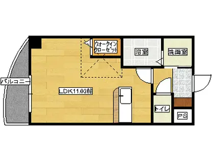 グランドポレストーネ竹屋(ワンルーム/7階)の間取り写真