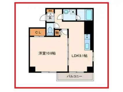 パピヨン(1LDK/4階)の間取り写真