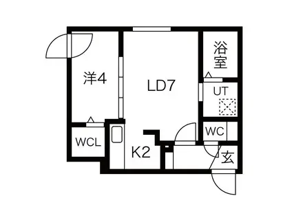 FUENTE27(1LDK/4階)の間取り写真