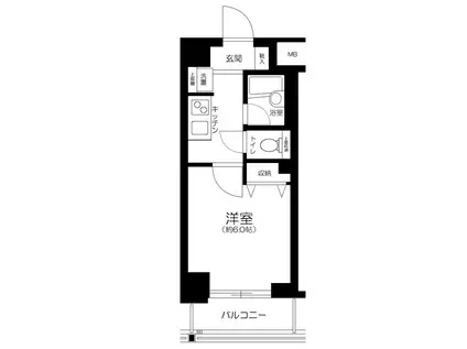 ハーモニーレジデンス山手大塚(1K/3階)の間取り写真