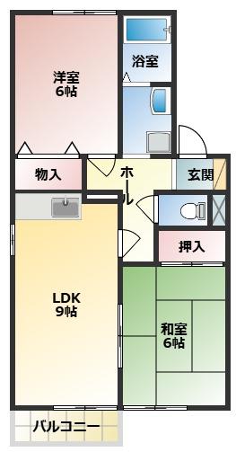 ファミールスギモトI(2DK/2階)の間取り写真