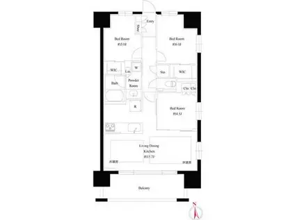 プレシス八王子レグリオ(3LDK/9階)の間取り写真