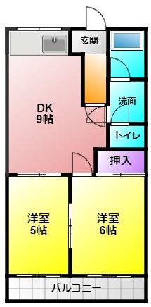 パークハイツ(2DK/1階)の間取り写真