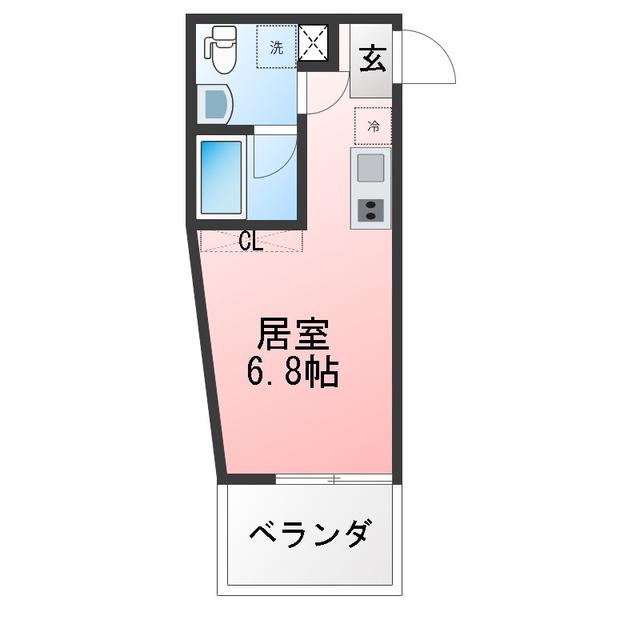 LUCE(ワンルーム/1階)の間取り写真