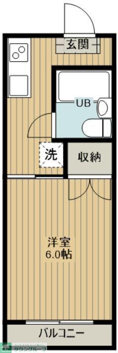 トータルコート(1K/1階)の間取り写真