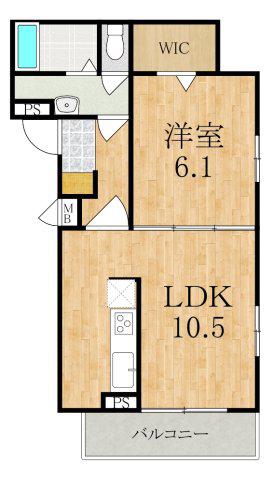 ラヴィエールI(1LDK/2階)の間取り写真
