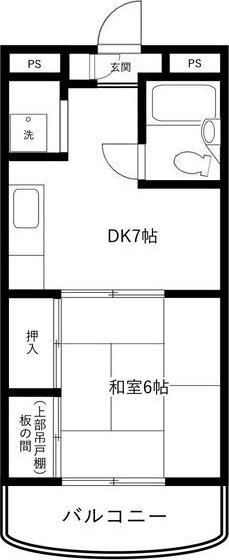 マンション和光(1DK/2階)の間取り写真
