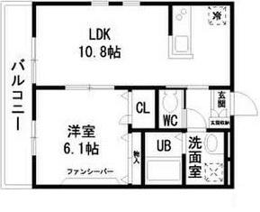 クリスタルマンション南蒲田(1LDK/2階)の間取り写真
