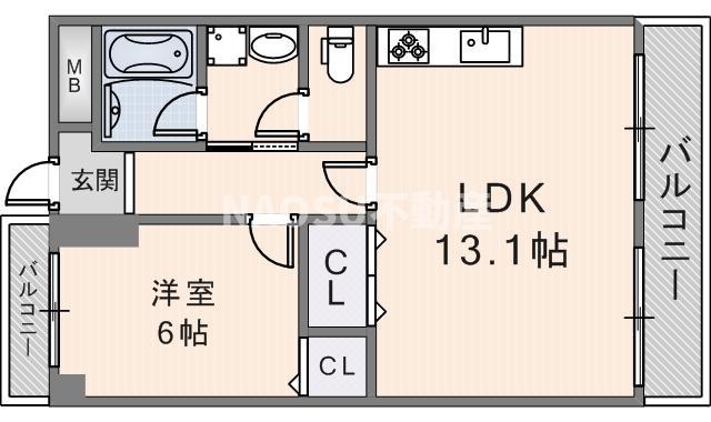 エステート村上(1LDK/7階)の間取り写真