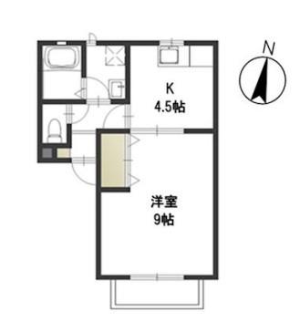 平和荘(1K/1階)の間取り写真