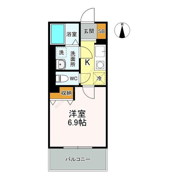 エクセランコート(1K/2階)の間取り写真