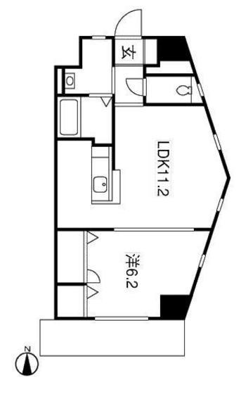 HITBLDGI(1LDK/4階)の間取り写真