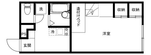 ピア高槻(1K/1階)の間取り写真