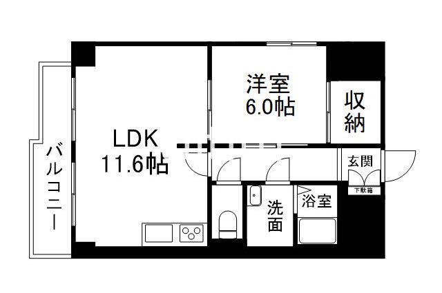 CORT UESHO(1LDK/5階)の間取り写真