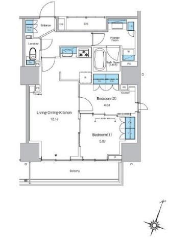 ルフォンプログレ渋谷ヒルトップ(2LDK/7階)の間取り写真