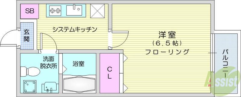 グナーデ・シュテルンⅡ(1K/3階)の間取り写真