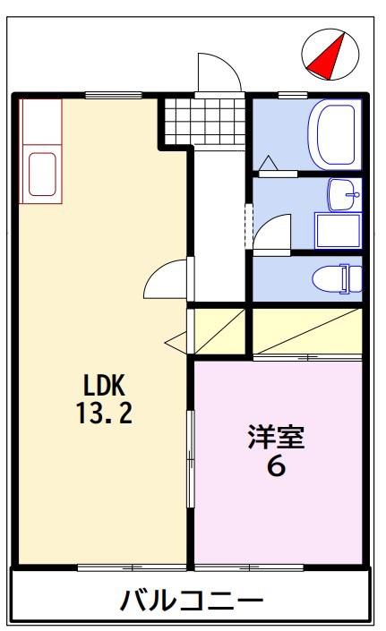 メゾン・シキトウ(1LDK/2階)の間取り写真