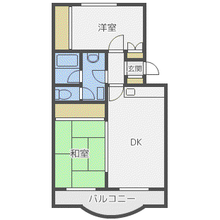 ピアレス麻生(2LDK/2階)の間取り写真
