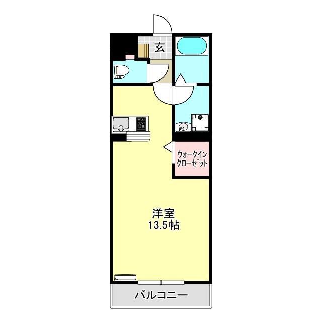 ヘリテージ宮町(ワンルーム/2階)の間取り写真