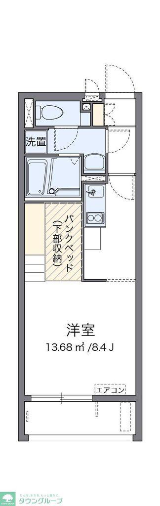 ミランダサンシャインII(1K/2階)の間取り写真