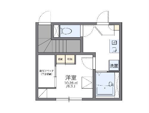 レオパレスブランポルト(1K/1階)の間取り写真