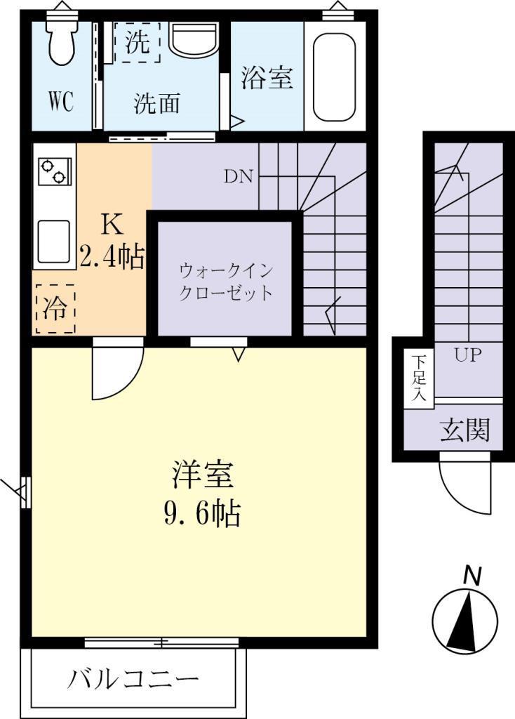 ソアヴィータ(1K/2階)の間取り写真
