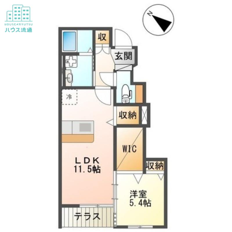 SUNFACE色彩(1LDK/1階)の間取り写真