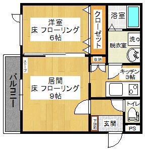 ジョージラピュタ(1LDK/1階)の間取り写真