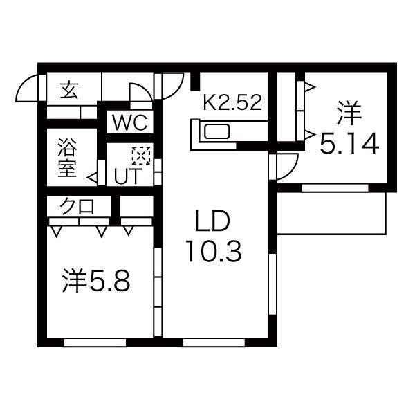 ALTA MAREA(2LDK/4階)の間取り写真
