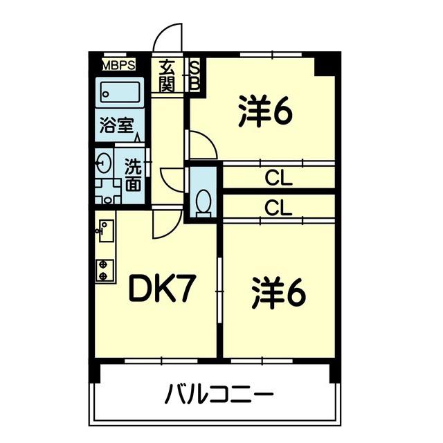 EF弐番館(2DK/3階)の間取り写真