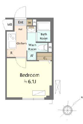 SHOKEN RESIDENCE横浜生麦III(1K/3階)の間取り写真