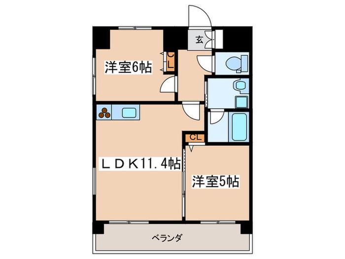 センテニアル王子神谷アネックス(2LDK/12階)の間取り写真