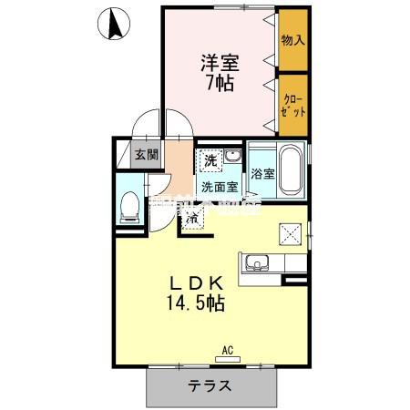 リビングタウン江戸屋敷(1LDK/1階)の間取り写真