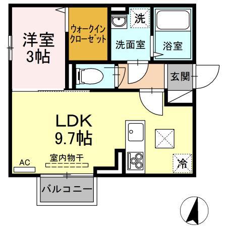 EISEN III(1LDK/1階)の間取り写真