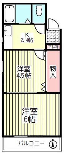 中銀新青木公園団地5号棟(2K/3階)の間取り写真