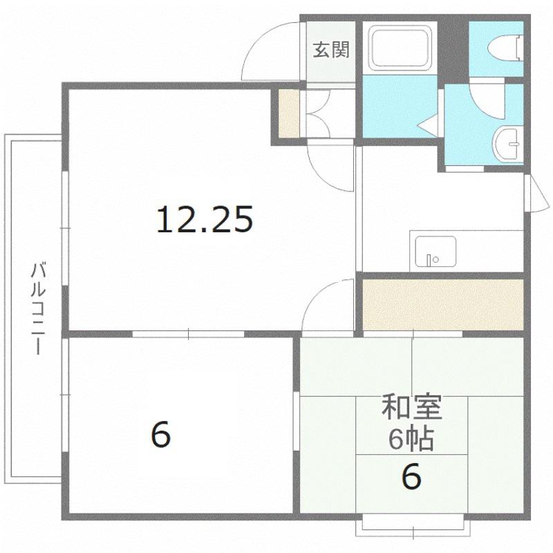 サンハイツT-1(2LDK/2階)の間取り写真