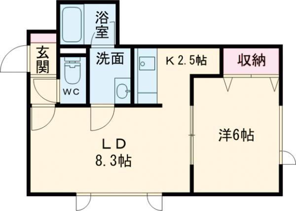 ラ・シャンブル昭和(1SLK/1階)の間取り写真