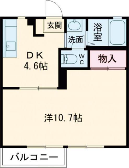 セフィラテラモトA棟(1DK/2階)の間取り写真