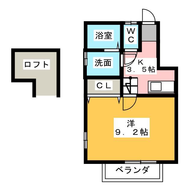 グリーンハウス西玉垣(1K/1階)の間取り写真