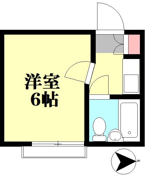 クラハウス(1K/2階)の間取り写真