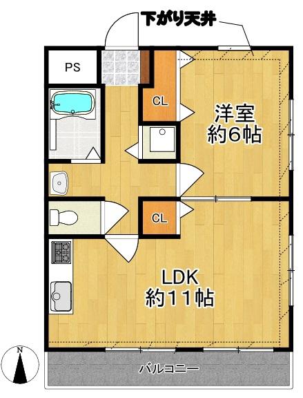 アベルタ(1LDK/3階)の間取り写真