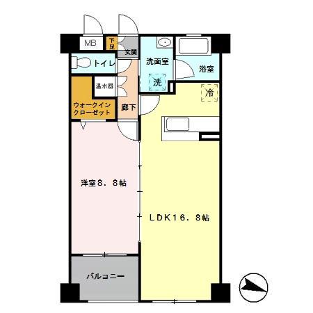 ソレイユ南与野(1LDK/4階)の間取り写真