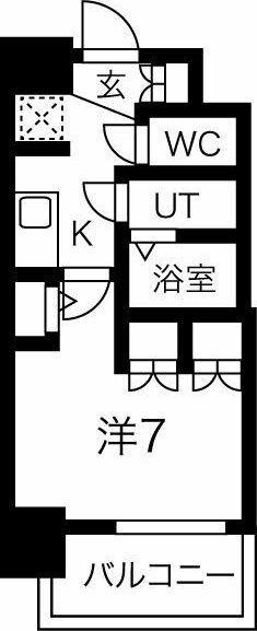 アルティザ淡路駅東(1K/6階)の間取り写真