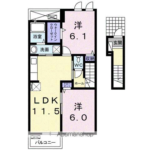 フランベル A(2LDK/2階)の間取り写真