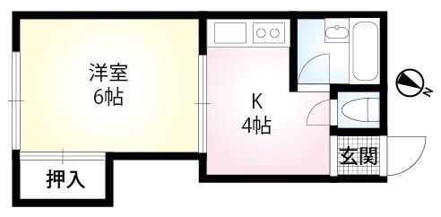 八景台荘(1K/1階)の間取り写真